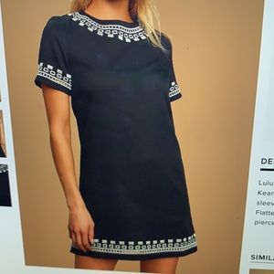 Louis black embroidered shirt dress